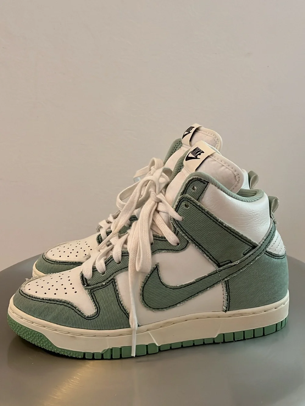 Nike Dunk High 1985 Enamel Green Denim Women’s Size 5